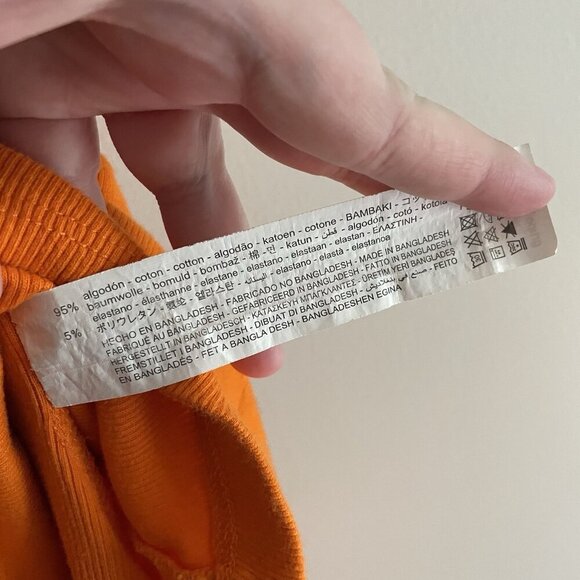 Zara Women S Orange Ribbed Sporty Sleeveless V-Neck Lapel Collar Skater Dress - Picture 8 of 9